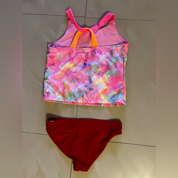 Tankini swimsuit, Wonder Nation Girls Unicorn M (7-8 UPF 50+. 2 Pieces Pink/red‎ - Picture 7 of 13